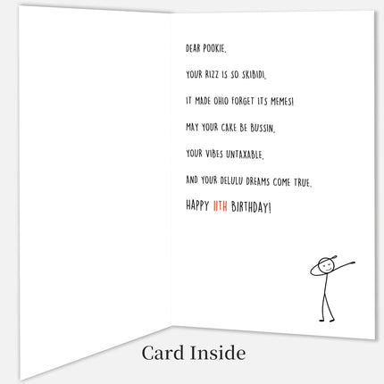 IDU 11th Birthday Card,11 Year Old Birthday Gifts & Decorations for Boys Girls Son Daughter,Funny 11th Birthday Card for Him Her with Gen Z Teenagers Slang Meme-Inspired Design
