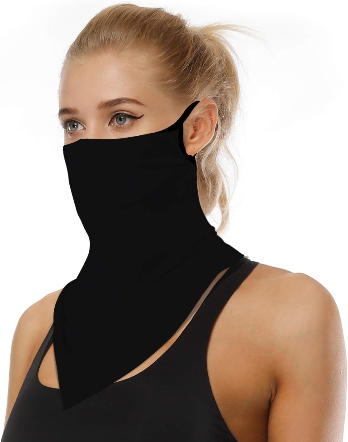 Neck Gaiter Face Mask Bandanas for Men Women UV Face Scarf Cover Ear Loop Hole Facemask for Fishing Running Cycling