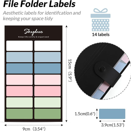 SKYDUE 8 Pockets Accordion File Organizer, Expanding File Folders, Portable Document Paper Organizer, A4 Letter Size, Snap Closure, Pack of 4
