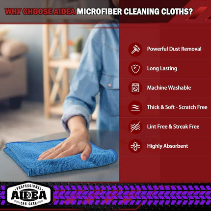 Microfiber Cleaning Cloths, 50 Pack, 12 x 12 Inch