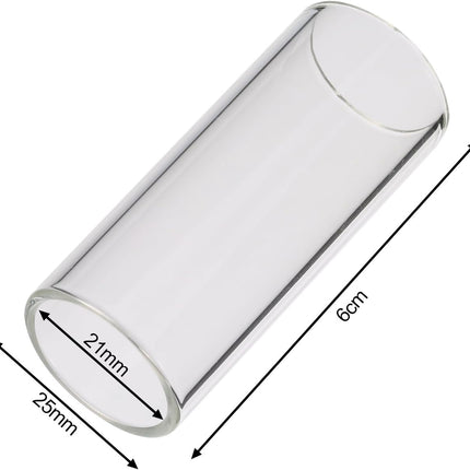 2 Pieces Glass Slide and Stainless Steel Slide in Box for Guitar, Bass, Medium (6 cm)