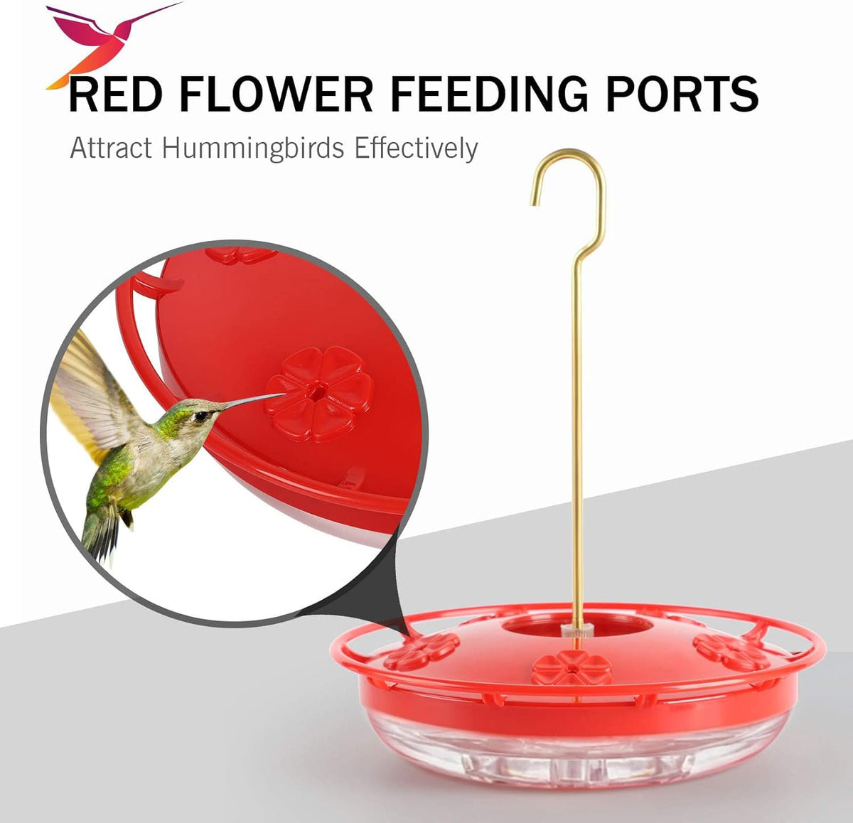 2-Pack 16 oz Leak-Proof Dish-Style Hummingbird Feeders - photo 3