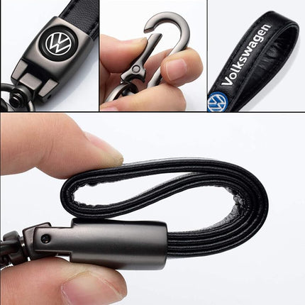 Car Keychain Keyring for Automobile,Car Key Lanyard for Women&Men,Leather Key Chain Compatible With Volkswagen VW Bora Beetle Tiguan Polo Passat Jetta SEAT Holder Replacement