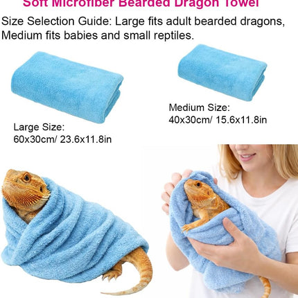 6Pcs Bearded Dragon Pool – Foldable Reptile Bathtub & Towel (Large or Medium Size), Bath Brush, Spray Bottle & Plastic Tweezers for Bearded Dragons, Bearded Dragon Bath Accessories (Large)