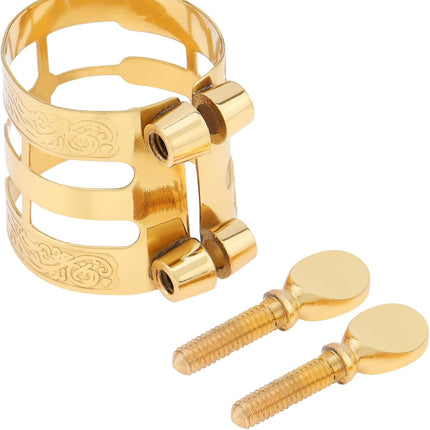 Alto Saxophone Mouthpiece Ligature, Gold, Universal, Brass Metal, E Flat, Saxophone Ligature