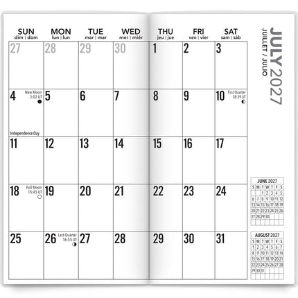 Big & Bright Large Print | 2027-2028 3.5 x 6.5 Inch Two Year Monthly Pocket Planner Calendar | BrownTrout | Easy to See Large Font