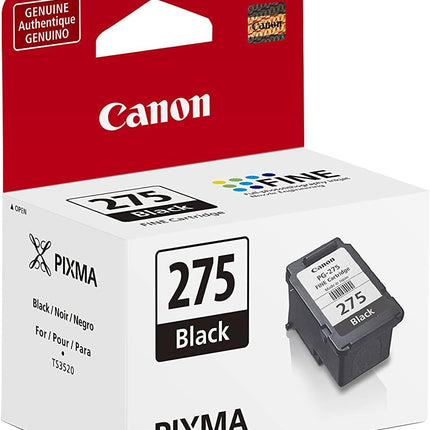Canon PG-275 Genuine Black Ink Cartridge, Compatible with TS3520/3522, TR4720/4722, TS3720/3722, (Pack of 2)