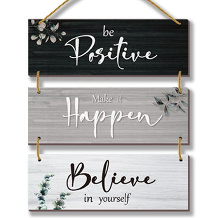3 Pcs Office Wall Decor Inspirational Rustic Motivational Plaques With Sayings Wooden Farmhouse Positive Hangings for Home Bathroom Bedroom Kitchen(Fresh 12x4inch)