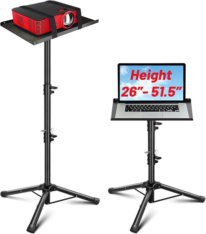Projector Stand Tripod Adjustable - Stable for Tablets Phones Book Height 26" to 51.5" Multifunctional Laptop DJ Rack