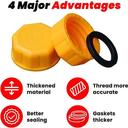 6 PCS 5 Gallon Gas Can Cap Replacement for Midwest Gas Can,Fuel Can Caps, Universal Coarse Thread Gas Cap for Gasoline, Portable Gas Tank Lid for Improved Sealing and Transportation