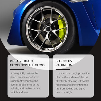 Tyre Nourish Cream, UV Protection and Waterproof Powerful Wheel Cleaning Refurbish Wax, 2026 New Tyre Nourish Cream Maintain Luster, Long-Lasting Tire Shine Gelfor for Car Tires (2PC)