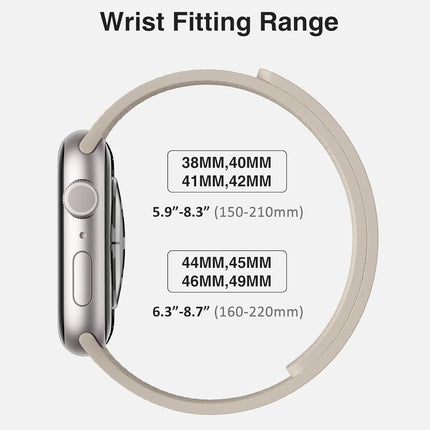 Magnetic Silicone Band Compatible with Apple Watch Band 42mm 41mm 40mm 38mm Series 11 10 9 8 7 6 5 4 3 & SE 3/2/1 Strong Magnetic Clasp, Waterproof & Adjustable (Starlight)