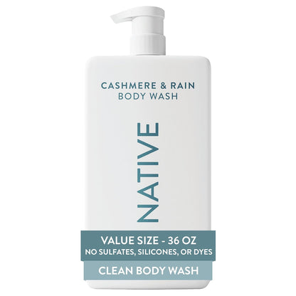 Body Wash for Women & Men, Cashmere & Rain, 36 oz Pump Bottle, Sulfate-Free & Gentle for All Skin Types