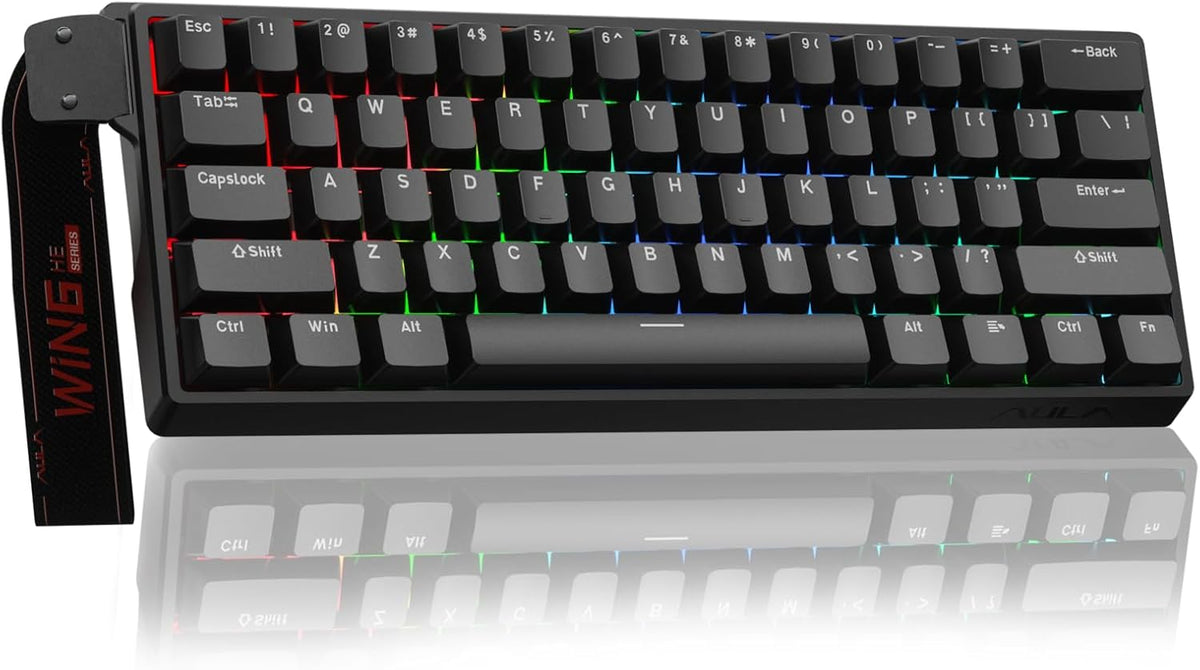 60% Mechanical Gaming Keyboard Wired, Magnetic Switch Hot Swappable, Adjustable Actuation Rapid Trigger Mode, 8000 Hz