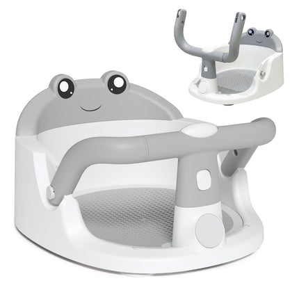 Baby Bath Seat for Babies 6 Months & Up, Non-Slip Toddler Bath Seat with Suction Cup, Safe and Comfortable Portable Infant Bathtub Chair for Bathroom, Bathtub Tub Sitting Up, Easy to Clean (Grey)