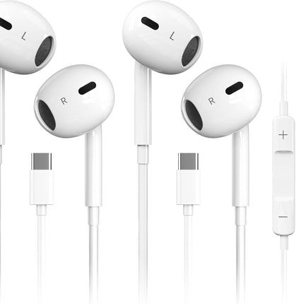 Antool USB C Headphones, 【Ultra Clear Calls & no Noise】 Earbuds Wired for iPhone 16/15 USBC Headphones,Compatible with iPhone/Android/Galaxy/iPad【2 Pack】