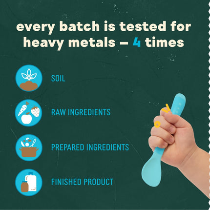 Babylife Organics Stage 2 - Strawberry, Pear, Apple & Beet, 3.5 Ounce Pouch (6 Pack) - Heavy Metal Safe, Organic Baby Food