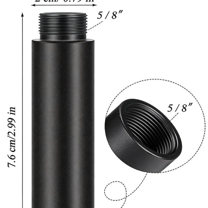 14 Pack Microphone Stand Adapter AluminumAlloy with Extension Tube,3/8 to 5/8 and 1/4 Threaded Screw Mount for Mic Boom Arm,Camera Tripod,Camera Stand Arm,Fill Light,Projector Support Bracket(Black)