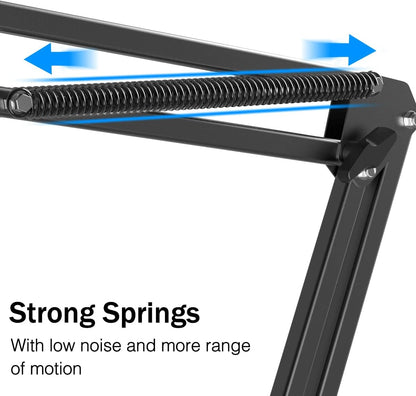 Microphone Arm Stand, Suspension Boom Scissor Mic Stand with Heavy Duty Clamp, 3/8" to 5/8" Adapter, for - photo 4
