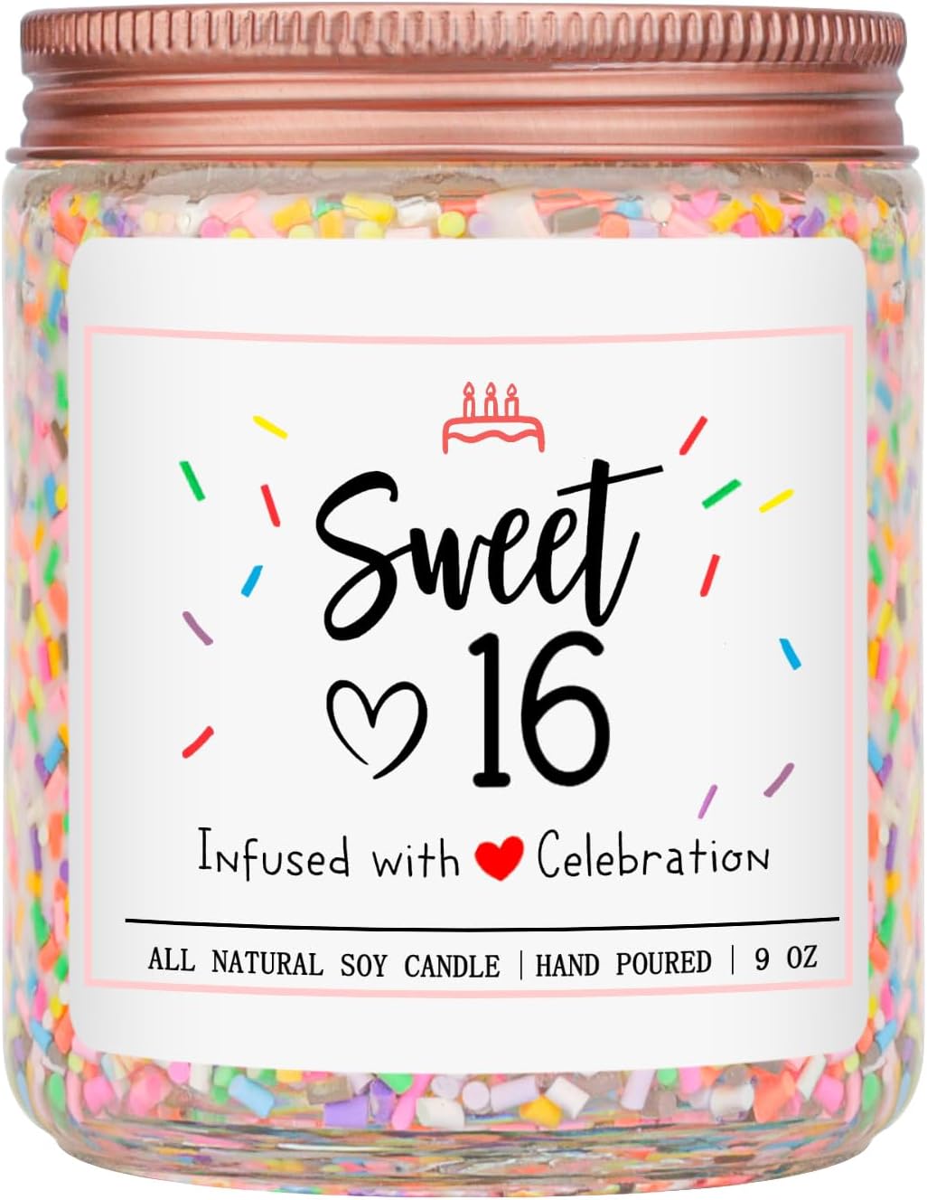 16th Birthday Vanilla Cream Scented Candle for Girls