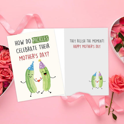 Funny Pickle Pun Mother's Day Card, Humorous Mother's Day Card Gift from Daughter Son Children Bestie Husband, Mothers Day Gift for Mom Wife Best Friend