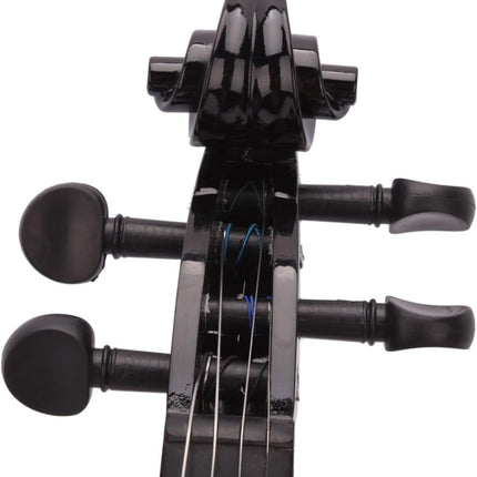 4/4 Beginner Violin for Adults,Complete Full Size Violin Kit with Portable Case,Bow, Rosin All Accessories Included (4/4 Black)