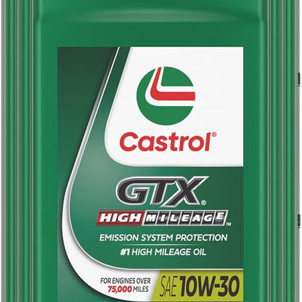 Castrol GTX High Mileage 10W-30 Synthetic Motor Oil, 1 Quart, Pack of 6