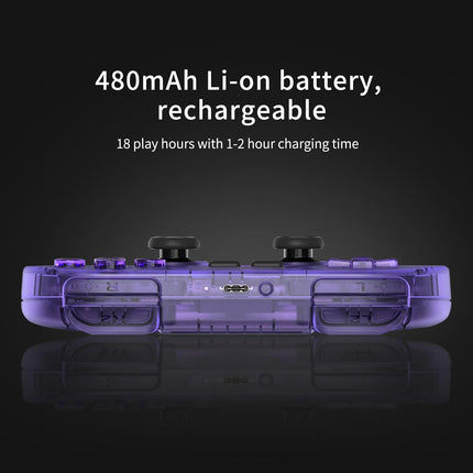 AKNES 8Bitdo SN30 Pro Wireless Bluetooth Controller, Hall Effect Joystick, with Rumble Vibration USB-C Cable Gamepad Compatible with Switch/Switch 2,Windows, Mac OS, Android, Steam - Crystal Purple