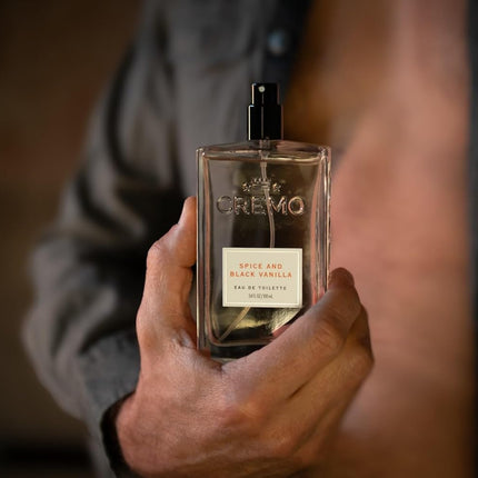 Cremo Cologne For Men - Spice & Black Vanilla Mens Cologne Spray, An Explosion of Vibrant Spices, Dark Woods and Black Vanilla, Multi-Layered Signature Men's Fragrances, 3.4 Fl Oz
