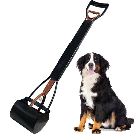 32“ Tall Pooper Scooper, Large Pooper Scooper for Dogs Heavy Duty, Dog Pooper Scooper with Long Handle & High Strength Durable Spring, Foldable Dog Poop Pick Up