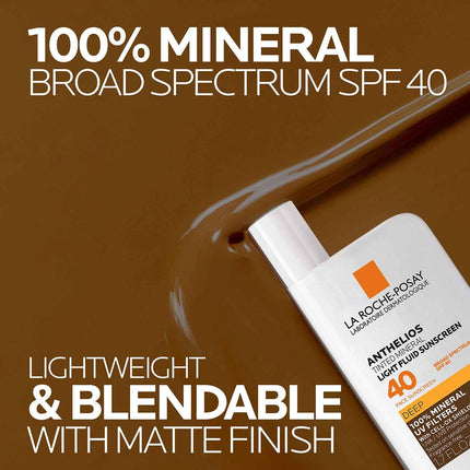 La Roche-Posay Anthelios Sunscreen SPF 40, Ultra-Light Fluid Broad Spectrum SPF 40, Face Sunscreen with Titanium Dioxide Mineral, Lightweight & Fast-Absorbing, Oil-Free, Matte Finish