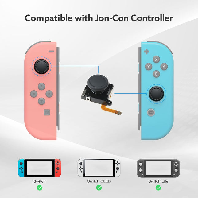 TMR Hall Effect Joystick Replacement for JoyCon - 30 in 1 [No Drifting]