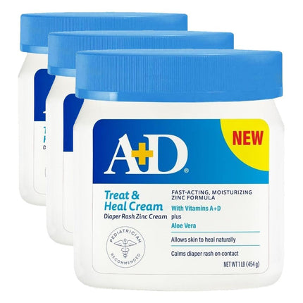Treat & Heal Zinc Oxide 10% Diaper Rash Cream, 16 oz Jar