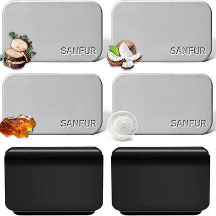Car Air Freshener - Stone Air Freshener for Visor Clip-Long Lasting Car Odor Eliminator and Scent Diffuser for Cabin, Truck & SUV-2 Clips-Variety 4 Pack(Teak-Amber-Cabana-Open air)