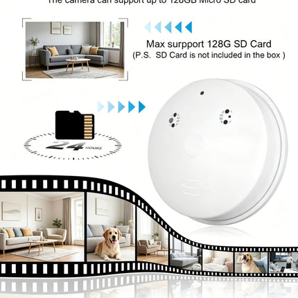 HD 1080P Hidden Camera Smoke Detector WiFi Cameras Wireless Small Spy Nanny Cam with Motion Detection, Indoor Camera for Home Security
