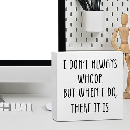 Frases divertidas artículos de oficina decoración rústica de escritorio caja de madera blanca