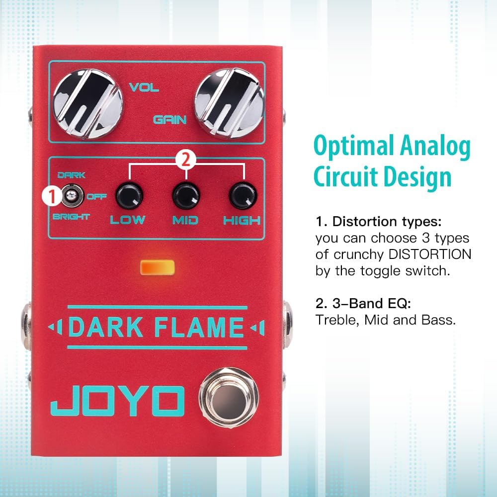 Modern High-Gain Distortion Guitar Pedal with 3-Band EQ - photo 2