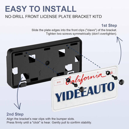 License Plate Bracket for 2024 2025 Ford F-150 Accessories, Front Bumper Mount Frame Holder No-Drill fits 2.7L 3.0L 3.5L RL3Z-17A385-BA