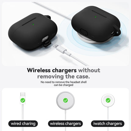 Ljusmicker for AirPods Pro 3 Case 2025 with Cleaner Kit,Soft Silicone Protective Cover for Apple AirPods Pro 3rd Generation Cases for Women Men,for AirPod Pro 3 Case Accessories with Keychain-Black