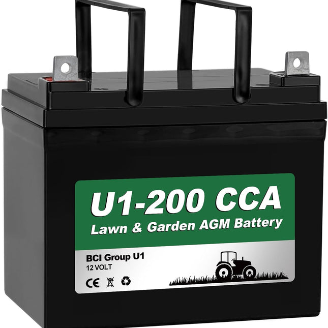 Lawn Garden AGM Battery, 12V 200CCA BCI Group U1 SLA Starting