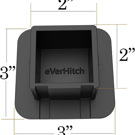 eVerHitch USA 2 Inch Tow Hitch Cover Plug – Heavy Duty Black Flag Hitch Receiver Cap, No Pin Required, Fits Standard 2" Trailer Hitch Receivers