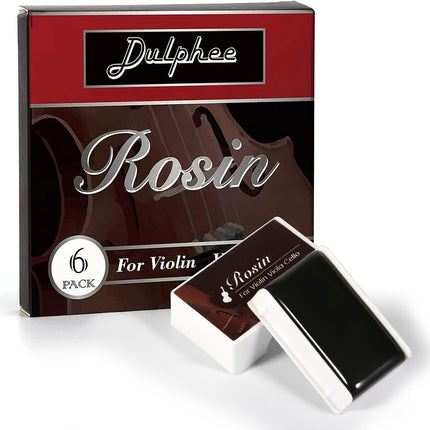 Rosin, Violin Rosin [6 Pack] Cello Viola Rosin for Violin Bow, Dark Low Dust Resin, Violin Accessories by Dulphee