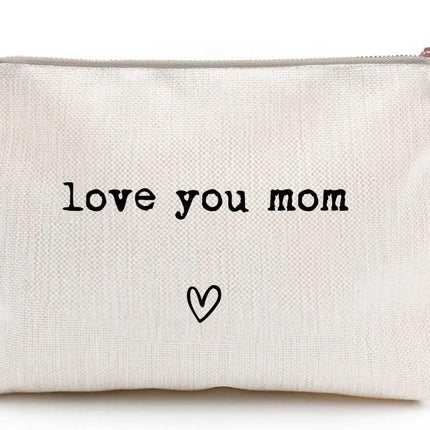 Love You Mom, Mom Gift, Makeup Bag, Best Mom Ever, Mom Gift From Daughter, Best Mom Ever Bag, Cosmetic Bag, Makeup Organizer, Bag Gift (love you mom)
