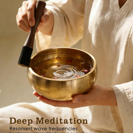 2-Pack Tibetan Singing Bowls Set - 100% Handmade in Nepal, Sound Bowl Meditation Set for Yoga, Chakra Healing, Meditation Gifts, Unique Gifts for Women