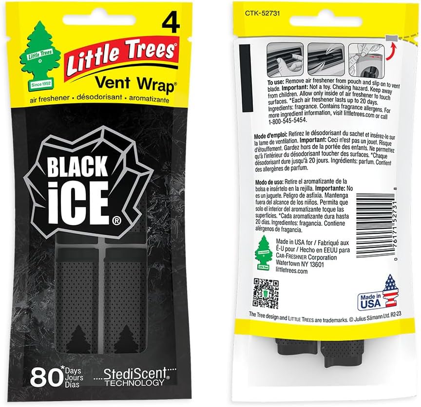 Car Air Freshener | Vent Wrap Provides Long Lasting Scent, Invisibly Fresh | 16 Air Fresheners | Black - photo 4