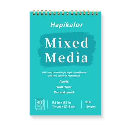 Mixed Media Sketchbook 9"x12" Multimedia Sketchbook, 30 Sheets Sketch Book