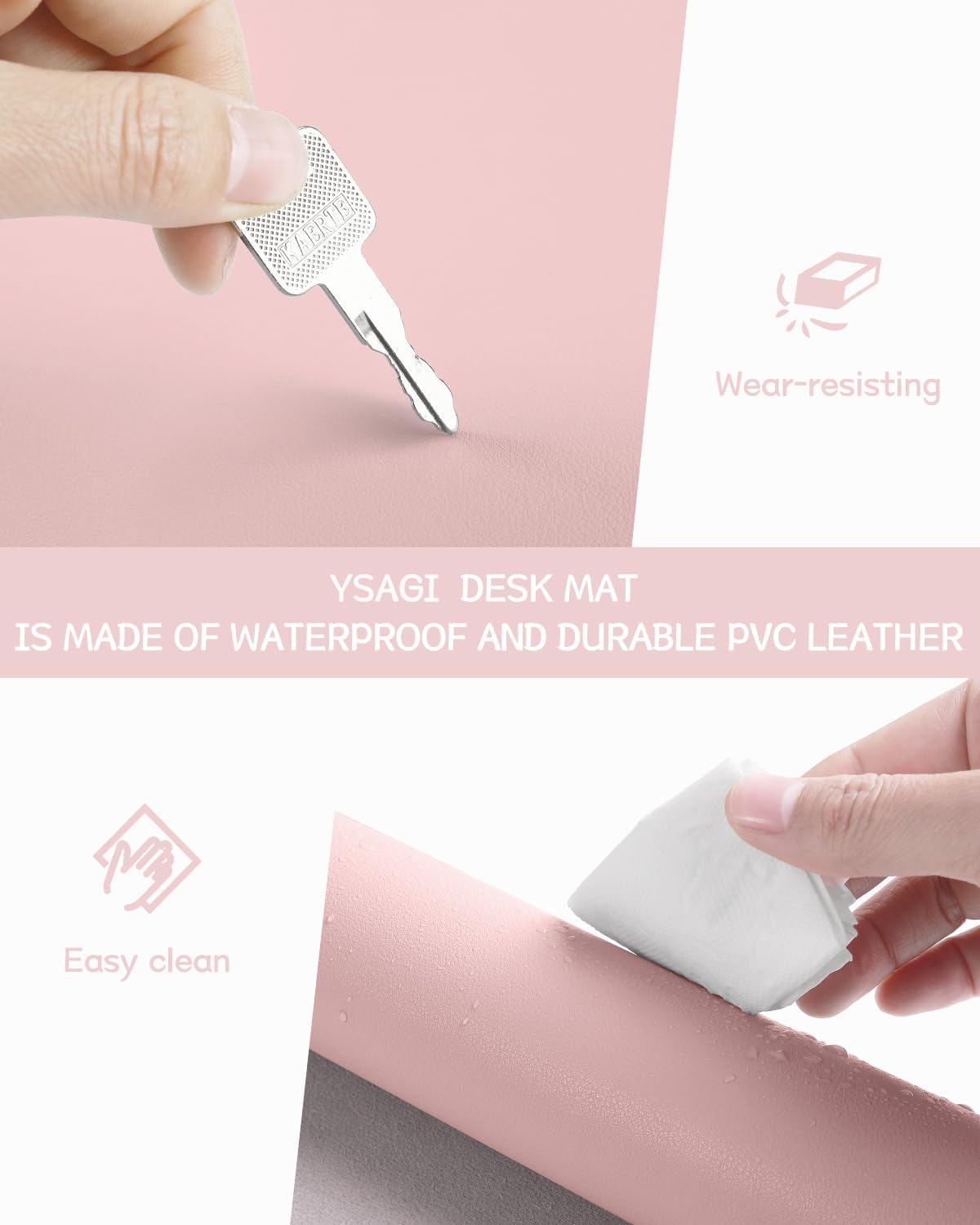 Non-Slip Leather Desk Pad, Waterproof Laptop Computer Desk Keyboard Mat, Table Protector Blotter Mat - photo 3