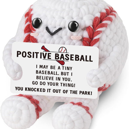 MS ZHENQIAO Positive Baseball Crochet - Handmade Baseball Gifts for Men Women Son Daughter - Emotional Inspirational Support Gift for Teammate Coach Boyfriend Brother