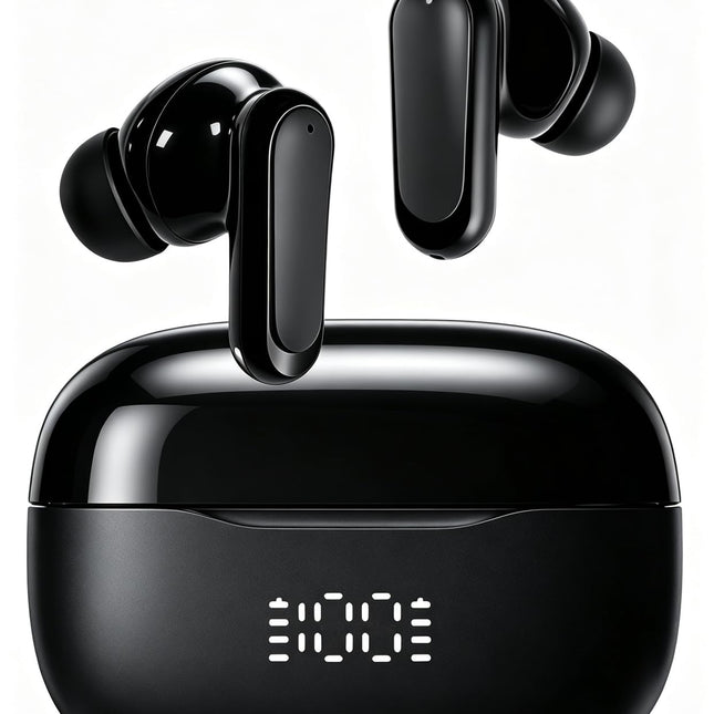 T8 Wireless Ear Buds Bluetooth Headphones with Mic, LED Power Display Deep Bass Wireless Earbuds, Ergonomic in-Ear