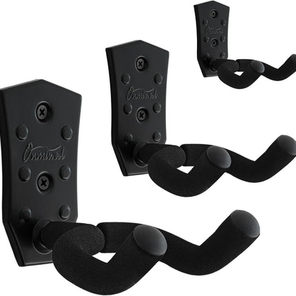Onmiwod Guitar Wall Mount 3 Pack, Black Metal Guitar Hanger, V-Shaped Guitar Wall Hangers Mount, Guitar Holder Hook Stand Wall for Acoustic, Electric Guitar, Banjo, Bass, for Guitar Player Men Boy